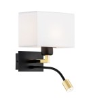 Wall lamps for bedrooms - Argon BILL wall lamp 2 pł. 1x15W (max) + 1x4.5W white matte black 1051 - product 1