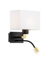 Argon BILL wall lamp 2 pł. 1x15W (max) + 1x4.5W white matte black 1051