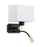 Wall lamps for bedrooms - Argon BILL wall lamp 2 pł. 1x15W (max) + 1x4.5W white matte black 1051 - product 2