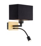 Argon BILL kinkiet 2 pł. 1x15W (max) + 1x4.5W czarny mosiądz szczotkowany 1041