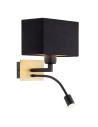 Argon BILL wall lamp 2 fl. 1x15W (max) + 1x4.5W black brushed brass 1041
