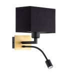 Wall lamps for bedrooms - Argon BILL wall lamp 2 fl. 1x15W (max) + 1x4.5W black brushed brass 1041 - product 2