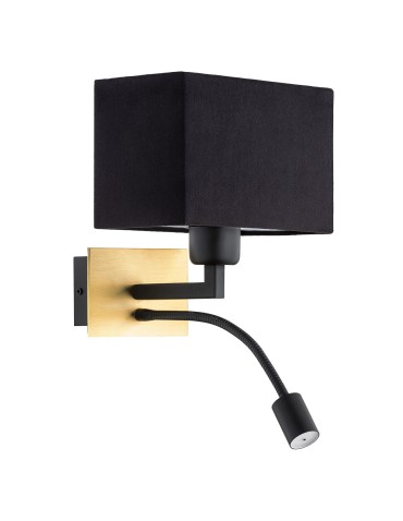 Argon BILL kinkiet 2 pł. 1x15W (max) + 1x4.5W czarny mosiądz szczotkowany 1041 - produkt 2