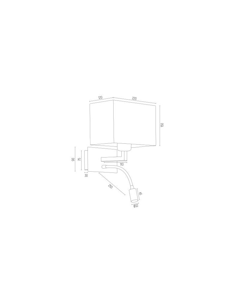 Wall lamps for bedrooms - Argon BILL wall lamp 2 fl. 1x15W (max) + 1x4.5W black matte black 1042 - product kolory-swiatla.pl 4