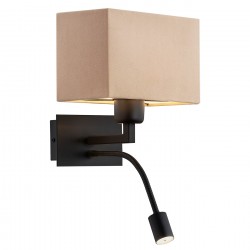 Argon BILL kinkiet 2 pł. 1x15W (max) + 1x4.5W beżowy czarny mat 1043