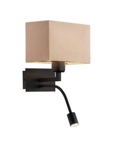 Argon BILL wall lamp 2 fl. 1x15W (max) + 1x4.5W beige matte black 1043