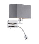 Wall lamps for bedrooms - Argon BILL wall lamp 2 pł. 1x15W (max) + 1x4.5W dark grey chrome 1053 - product 1