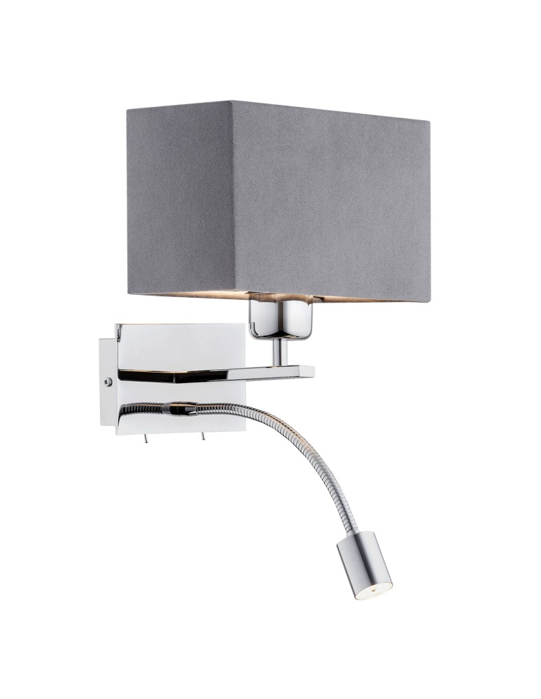 Wall lamps for bedrooms - Argon BILL wall lamp 2 pł. 1x15W (max) + 1x4.5W dark grey chrome 1053 - product kolory-swiatla.pl 1