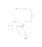 Wall lamps for bedrooms - Argon BILL wall lamp 2 pł. 1x15W (max) + 1x4.5W dark grey chrome 1053 - product 3