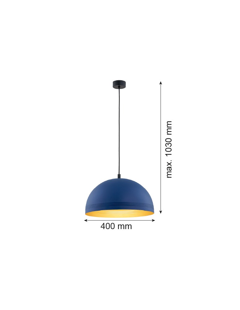 Single pendant lamps - Argon BONITA 1 fl. pendant lamp 1x15W (max) navy blue gold center 8244 - product kolory-swiatla.pl 3