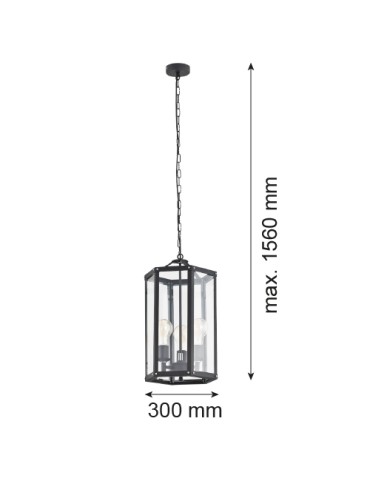 Argon BODRUM 3 fl. pendant lamp 3x15W (max) black structure 1253 - product 2