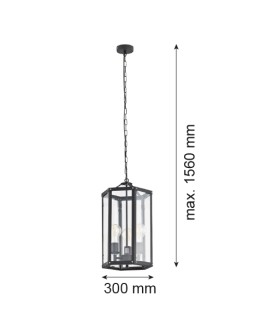Argon BODRUM lampa wisząca 3 pł. 3x15W (max) czarny struktura 1253 - produkt 2