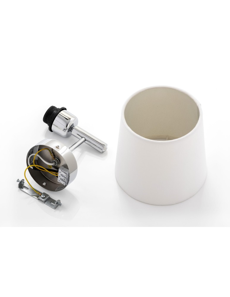 Wall lamps with lampshade - Argon BOLZANO PLUS wall lamp 1 pł. 1x15W (max) cream chrome 4760 - product kolory-swiatla.pl 8