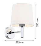 Wall lamps with lampshade - Argon BOLZANO PLUS wall lamp 1 pł. 1x15W (max) cream chrome 4760 - product 9