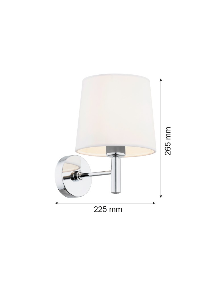 Wall lamps with lampshade - Argon BOLZANO PLUS wall lamp 1 pł. 1x15W (max) cream chrome 4760 - product kolory-swiatla.pl 9