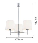 3-point chandelier - Argon BOLZANO PLUS 3 fl. chandelier 3x15W (max) cream chrome 6114 - product 3