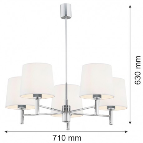 Argon BOLZANO PLUS żyrandol 5 pł. 5x15W (max) śmietankowy chrom 2110