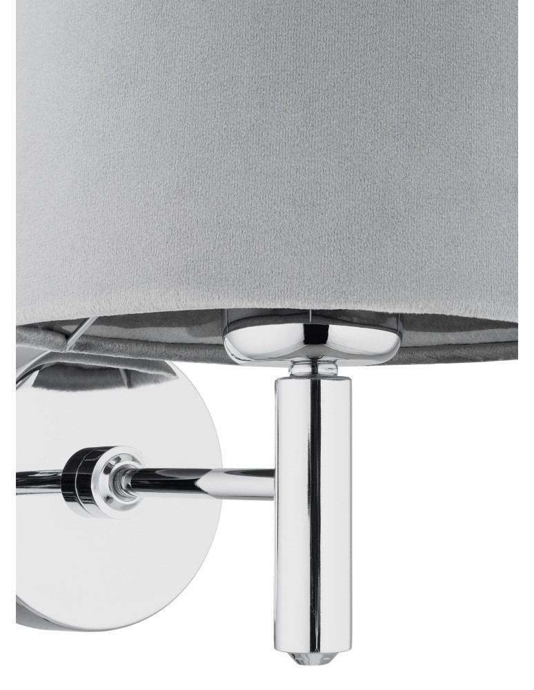 Wall lamps with lampshade - Argon BOLZANO PLUS wall lamp 1 pł. 1x15W (max) dark grey chrome 4725 - product kolory-swiatla.pl 6