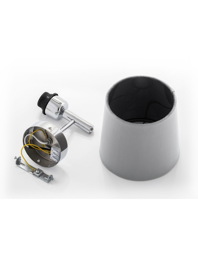 Wall lamps with lampshade - Argon BOLZANO PLUS wall lamp 1 pł. 1x15W (max) dark grey chrome 4725 - product kolory-swiatla.pl 7