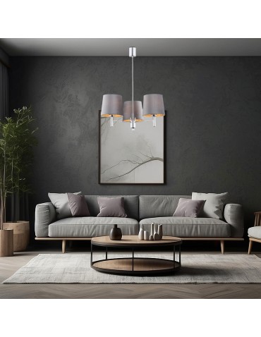 Argon BOLZANO PLUS 3 fl. chandelier 3x15W (max) dark grey chrome 6107 - product 2