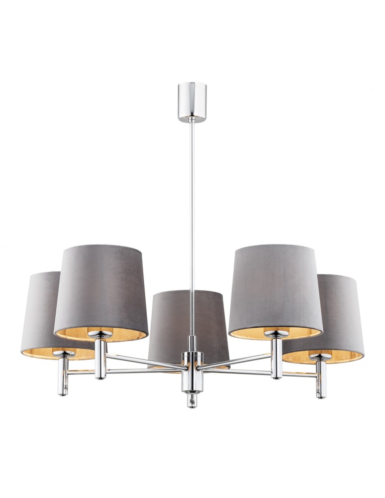 5-point chandeliers - Argon BOLZANO PLUS chandelier 5 fl. 5x15W (max) dark grey chrome 2108 - product kolory-swiatla.pl 1