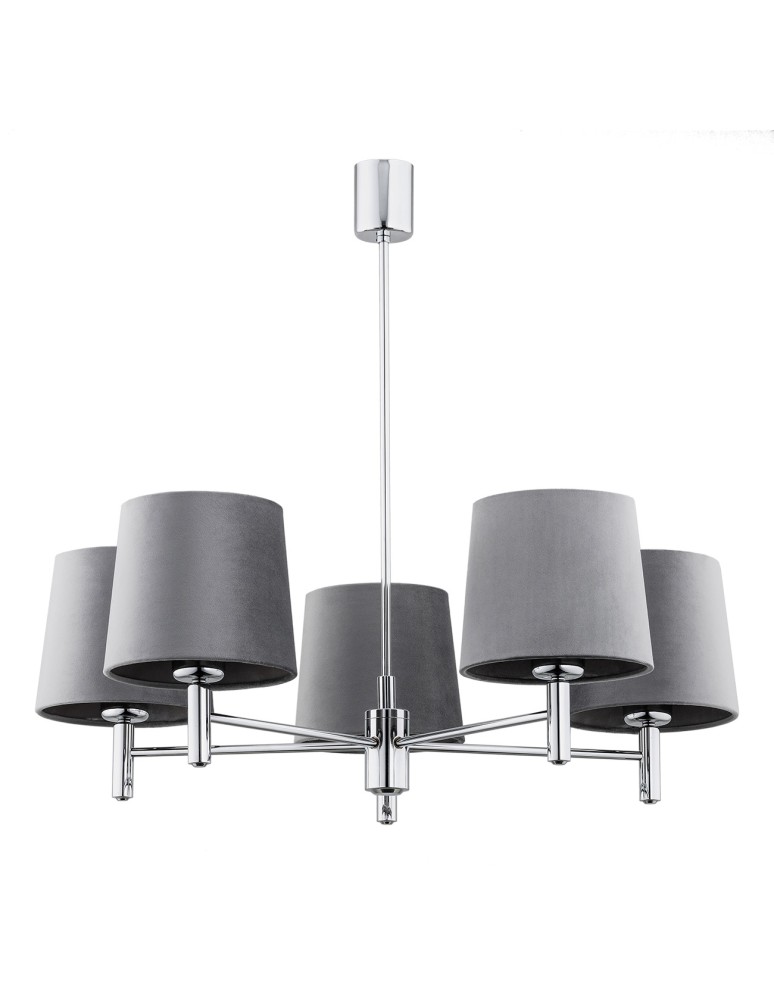 5-point chandeliers - Argon BOLZANO PLUS chandelier 5 fl. 5x15W (max) dark grey chrome 2108 - product kolory-swiatla.pl 3