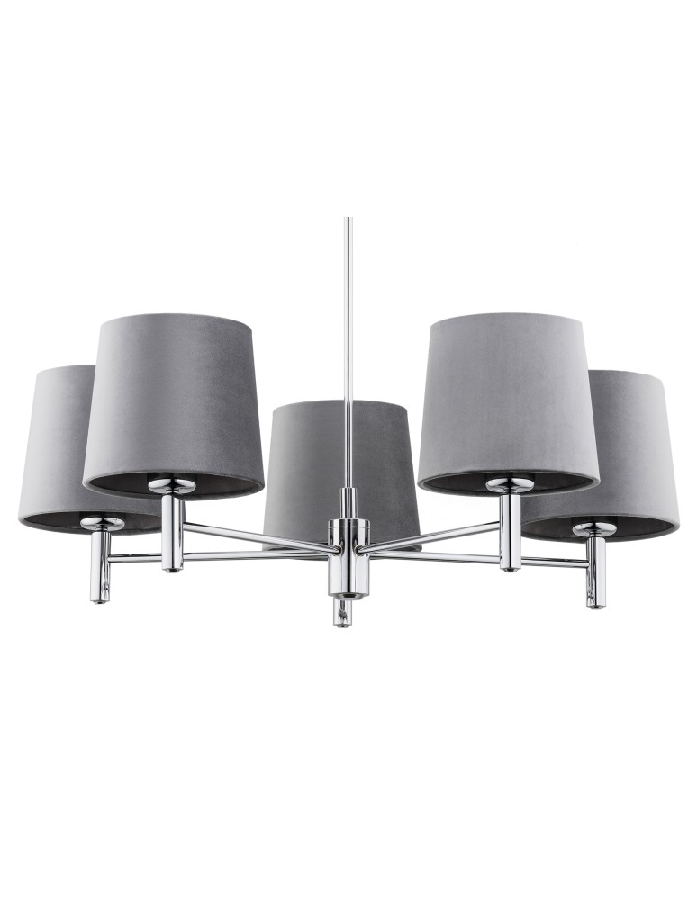 5-point chandeliers - Argon BOLZANO PLUS chandelier 5 fl. 5x15W (max) dark grey chrome 2108 - product kolory-swiatla.pl 4