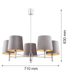5-point chandeliers - Argon BOLZANO PLUS chandelier 5 fl. 5x15W (max) dark grey chrome 2108 - product 6