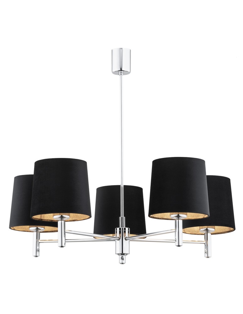 5-point chandeliers - Argon BOLZANO PLUS chandelier 5 fl. 5x15W (max) black chrome 2104 - product kolory-swiatla.pl 1