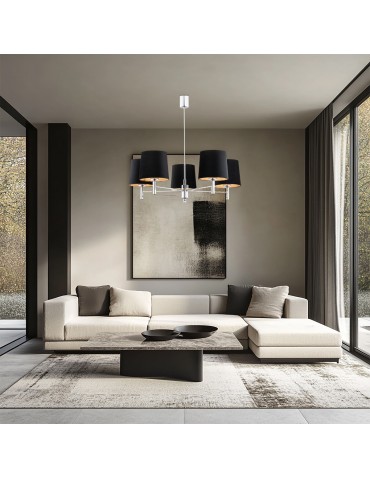 Argon BOLZANO PLUS chandelier 5 fl. 5x15W (max) black chrome 2104 - product 2