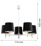 5-point chandeliers - Argon BOLZANO PLUS chandelier 5 fl. 5x15W (max) black chrome 2104 - product 6