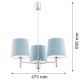 Argon BOLZANO żyrandol 3 pł. 3x15W (max) błękitny chrom 1383