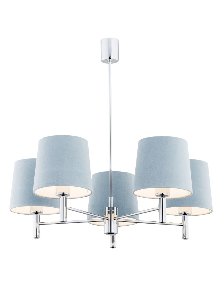 5-point chandeliers - Argon BOLZANO 5 fl. chandelier 5x15W (max) blue chrome 2076 - product kolory-swiatla.pl 1