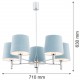 Argon BOLZANO żyrandol 5 pł. 5x15W (max) błękitny chrom 2076