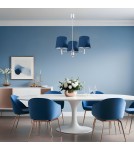 3-point chandelier - Argon BOLZANO 3 fl. chandelier 3x15W (max) navy blue chrome 1381 - product 2