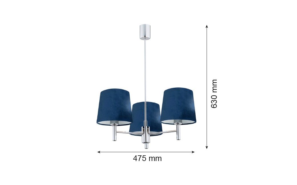 Argon BOLZANO żyrandol 3 pł. 3x15W (max) granat chrom 1381