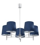5-point chandeliers - Argon BOLZANO 5 fl. chandelier 5x15W (max) navy blue chrome 2074 - product 1