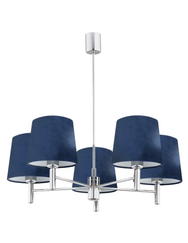 Argon BOLZANO 5 fl. chandelier 5x15W (max) navy blue chrome 2074
