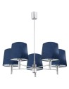 Argon BOLZANO 5 fl. chandelier 5x15W (max) navy blue chrome 2074