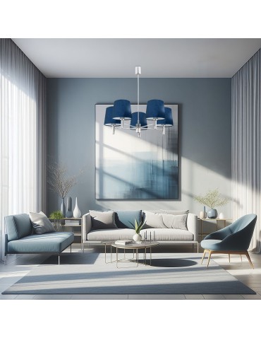 Argon BOLZANO 5 fl. chandelier 5x15W (max) navy blue chrome 2074 - product 2