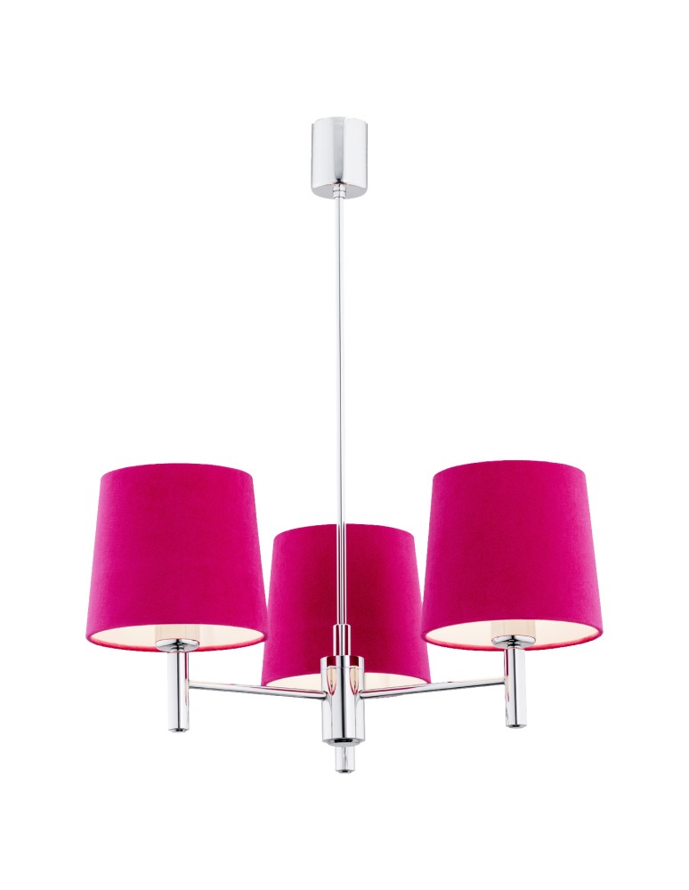 3-point chandelier - Argon BOLZANO 3 fl. chandelier 3x15W (max) pink chrome 1382 - product kolory-swiatla.pl 1