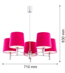 5-point chandeliers - Argon BOLZANO 5 fl. chandelier 5x15W (max) pink chrome 2075 - product 3