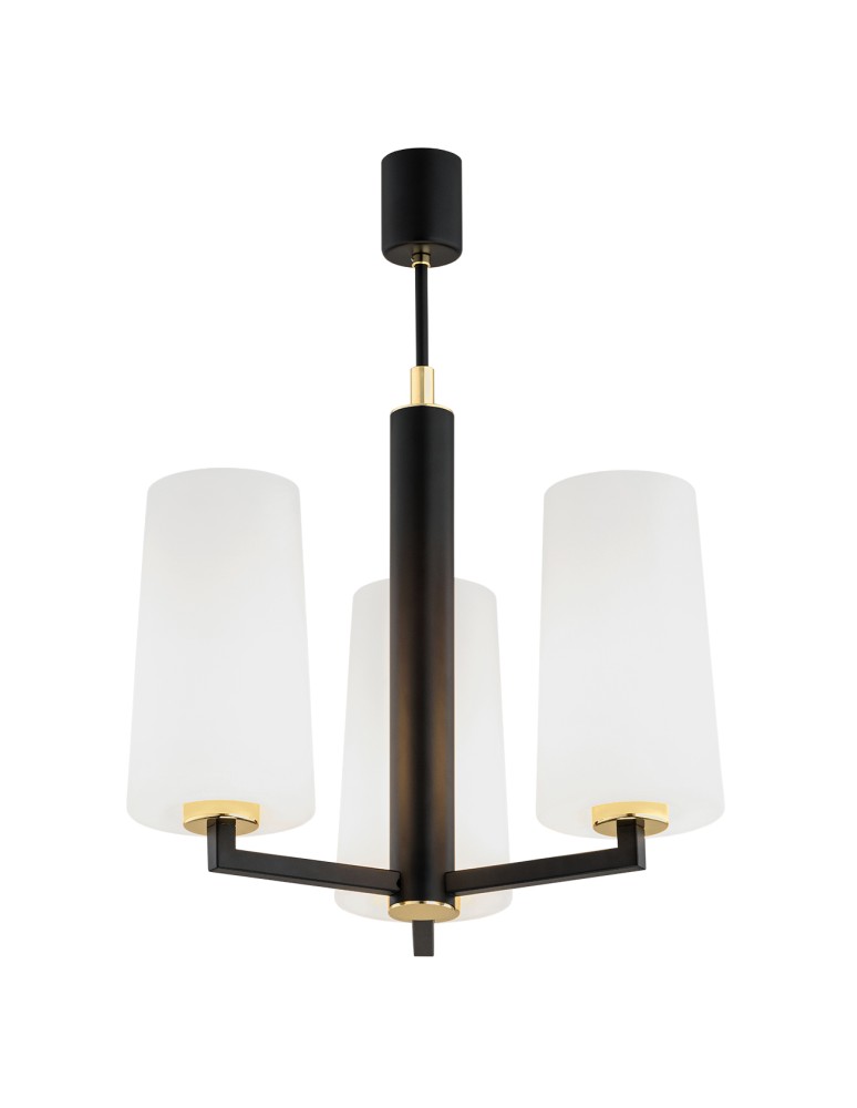3-point chandelier - Argon CAMELOT PLUS 3 fl. chandelier 3x15W (max) opal mat black mat 6143 - product kolory-swiatla.pl 1