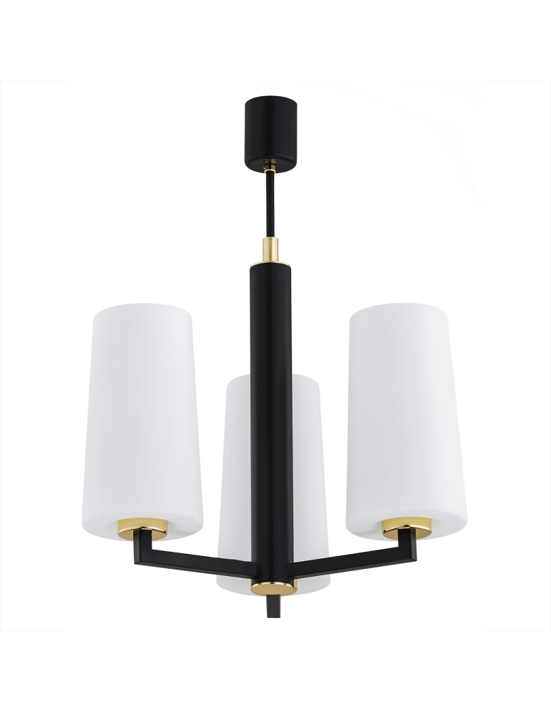 3-point chandelier - Argon CAMELOT PLUS 3 fl. chandelier 3x15W (max) opal mat black mat 6143 - product kolory-swiatla.pl 2