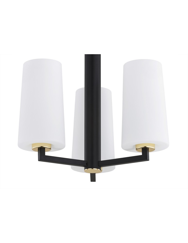 3-point chandelier - Argon CAMELOT PLUS 3 fl. chandelier 3x15W (max) opal mat black mat 6143 - product kolory-swiatla.pl 3