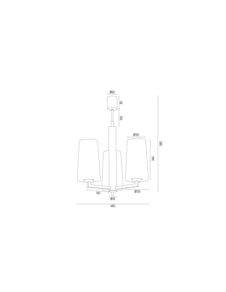 3-point chandelier - Argon CAMELOT PLUS 3 fl. chandelier 3x15W (max) opal mat black mat 6143 - product kolory-swiatla.pl 7