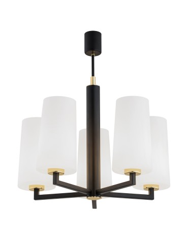 Argon CAMELOT PLUS chandelier 5 fl. 5x15W (max) opal mat black mat 2114