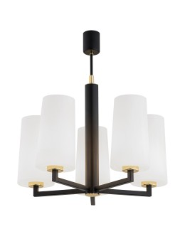 Argon CAMELOT PLUS żyrandol 5 pł. 5x15W (max) opal mat czarny mat 2114