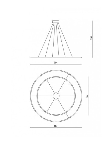 RAMKO Echo Żyrandol 60 + 90 LED 67934 - produkt 2