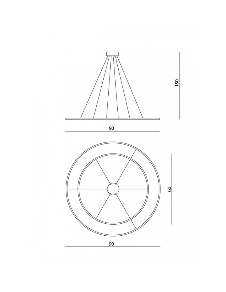 Pendant lamps circles - RAMKO Echo Chandelier 60 + 90 LED 67934 - product kolory-swiatla.pl 2